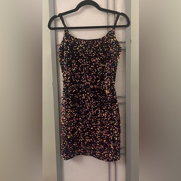 bp Dresses & Skirts - BP. Small Night Out Sequin Camisole Dress Black Multi-Color Sequins Mini NYE